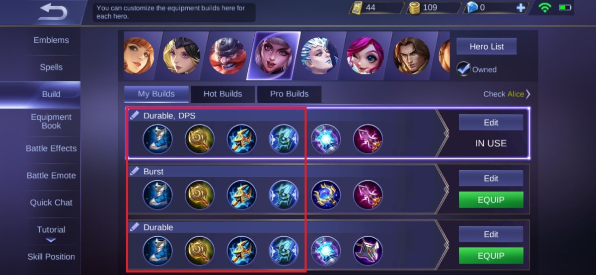 Build alice tersakit di mobile legends